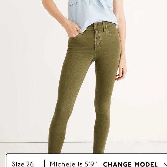 9" Mid-Rise Skinny Crop Jeans: Garment-Dyed Button-Front Edition - Picture 2 of 6